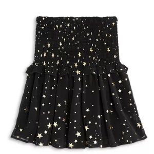 Aqua Girls Metallic Smocked Skirt